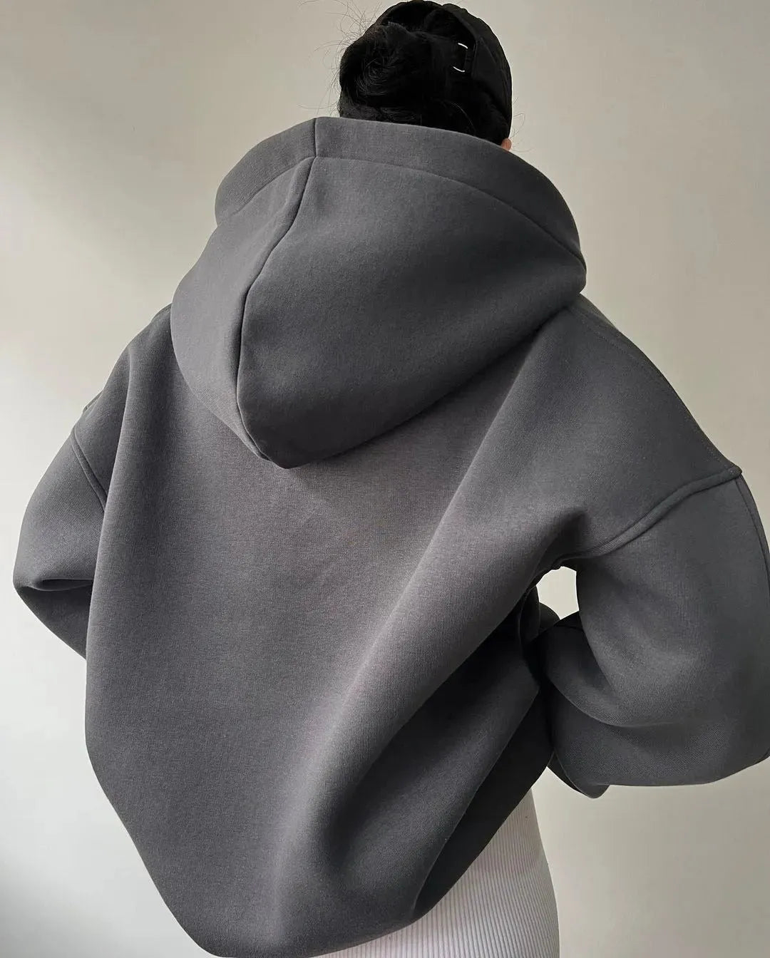 Fleece-lined Hooded Printed Long-sleeved Basic All-matching Sweater - Bellarte Enchanté Fleece-lined Hooded Printed Long-sleeved Basic All-matching Sweater